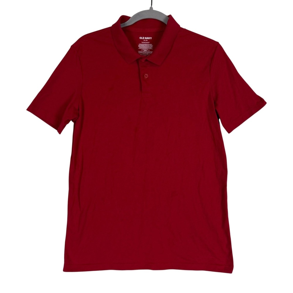 Old Navy Polo Shirt Boys 18 Red Uniform Jersey Knit Short Sleeve Schoolwear